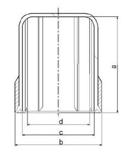 Threaded end cap M36 x 70mm