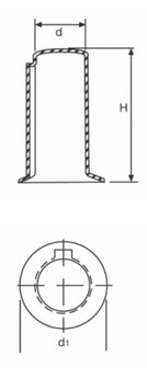 &Oslash;9 Keyway shaft | Spline shaft (driveshaft) protectors with flange | 500 pcs.