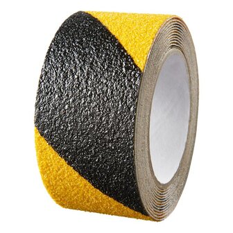 Anti-slip tape self-adhesive black-yellow | roll 50mm x 5m