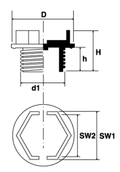 thread M12X1 | screw thread height = 9.0mm