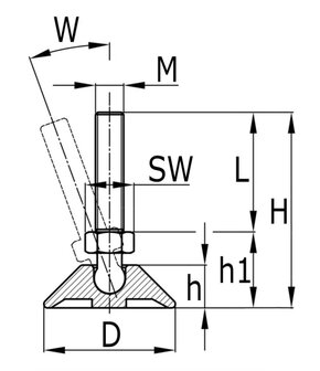 Leveling foot &Oslash;26 | M 8x27 Ball joint