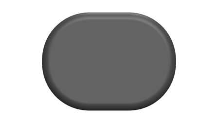 Step cap oval 34x25mm for in hole oval 18x10mm - Black