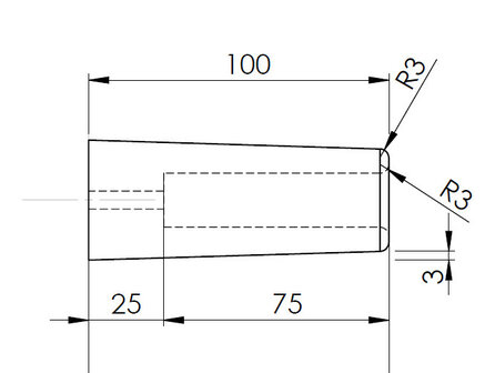 Door buffer &Oslash;40mm x L=100mm | Rubber