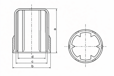 Threaded end cap M56 x 90mm
