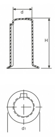 Ø9 Keyway shaft | Spline shaft (driveshaft) protectors with flange | 500 pcs.