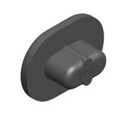 Step cap oval 34x25mm for in hole oval 18x10mm - Black