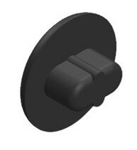 Step cap Ø32 for oval hole 18x10mm - black