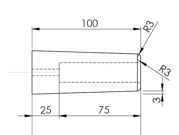 Door buffer Ø40mm x L=100mm | Rubber